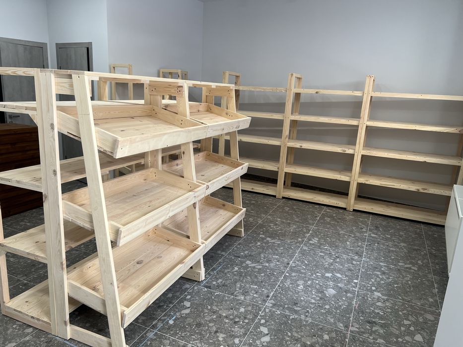 Шафи , стелажі для магазинів  з дерева, меблі з дошки