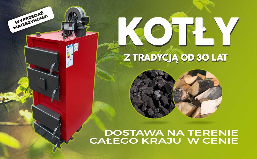 kotły kocioł NA DREWNO WĘGIEL piec piece 12kw do 90m2 DOSTAWA 0ZŁ