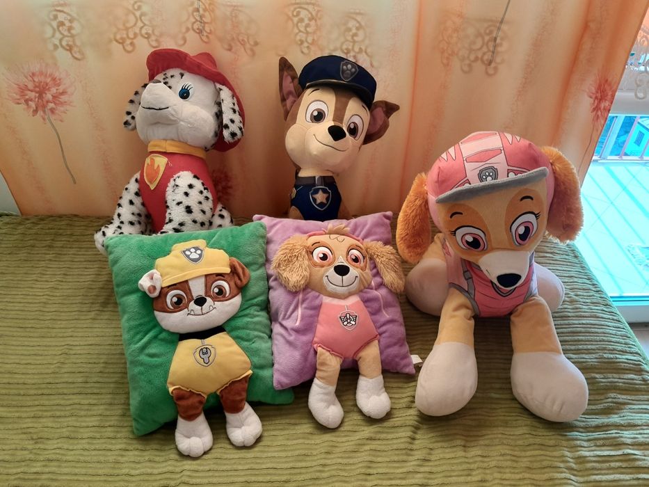 Psi Patrol pluszaki poduszki Skay Rubble Chase Marshall