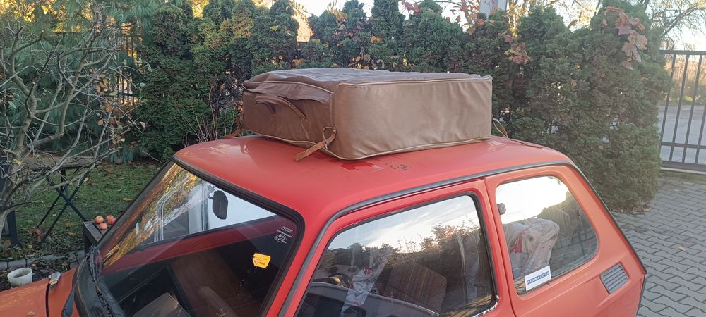 Fiat 126p 125p polonez bagażnik dachowy + neseser oryginalny zestaw