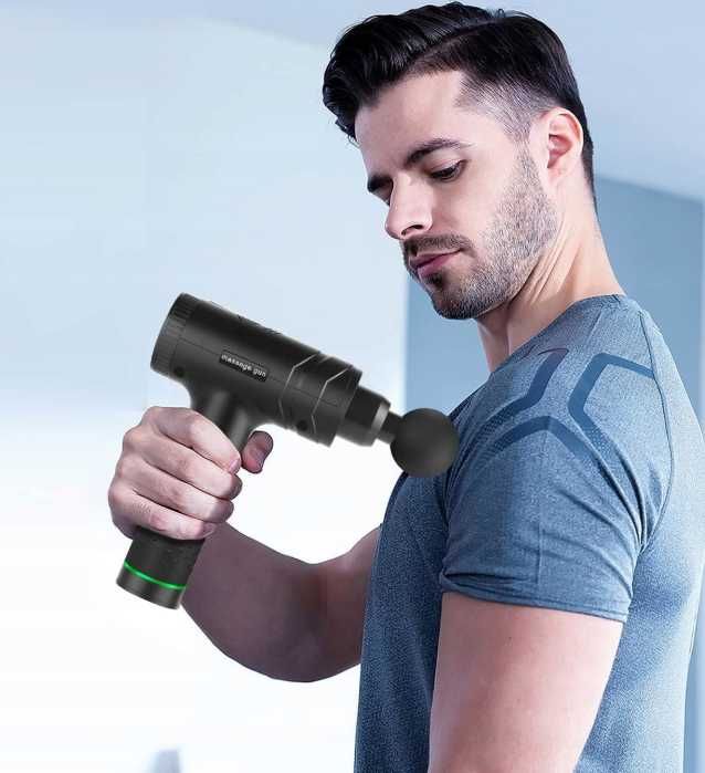 UPLAYTECK pistolet do masażu 30 prędkości 8 GŁOWIC DO MASAŻU 40 DB