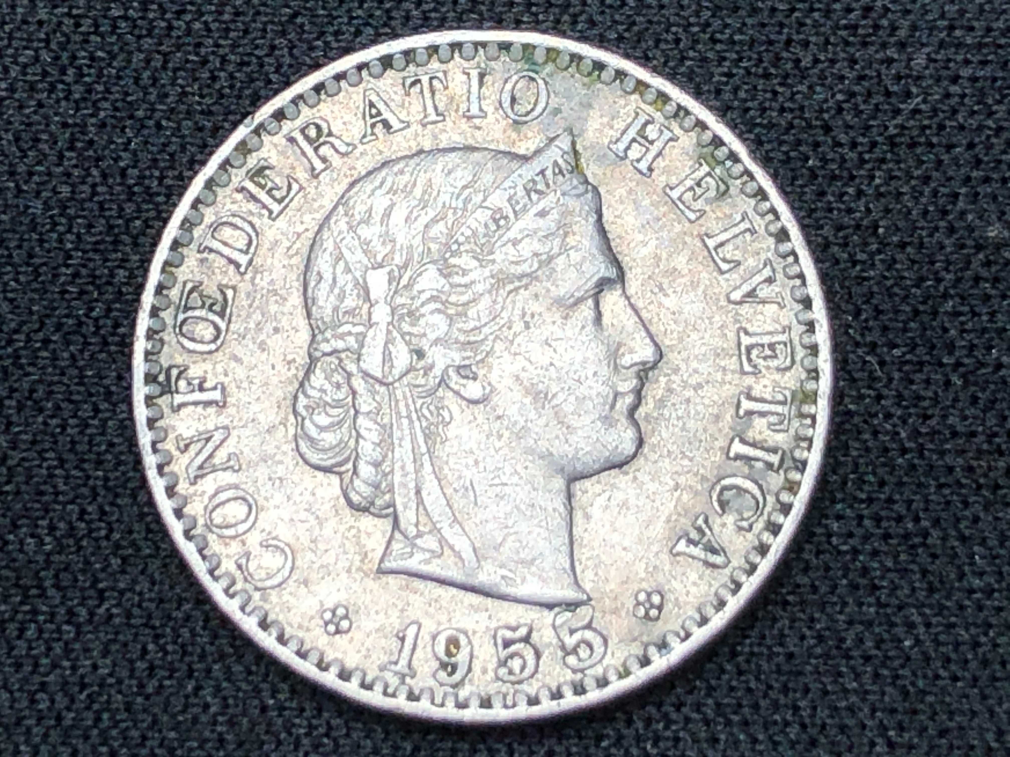 Suiça 1955 - 20 Rappen Cuproniquel