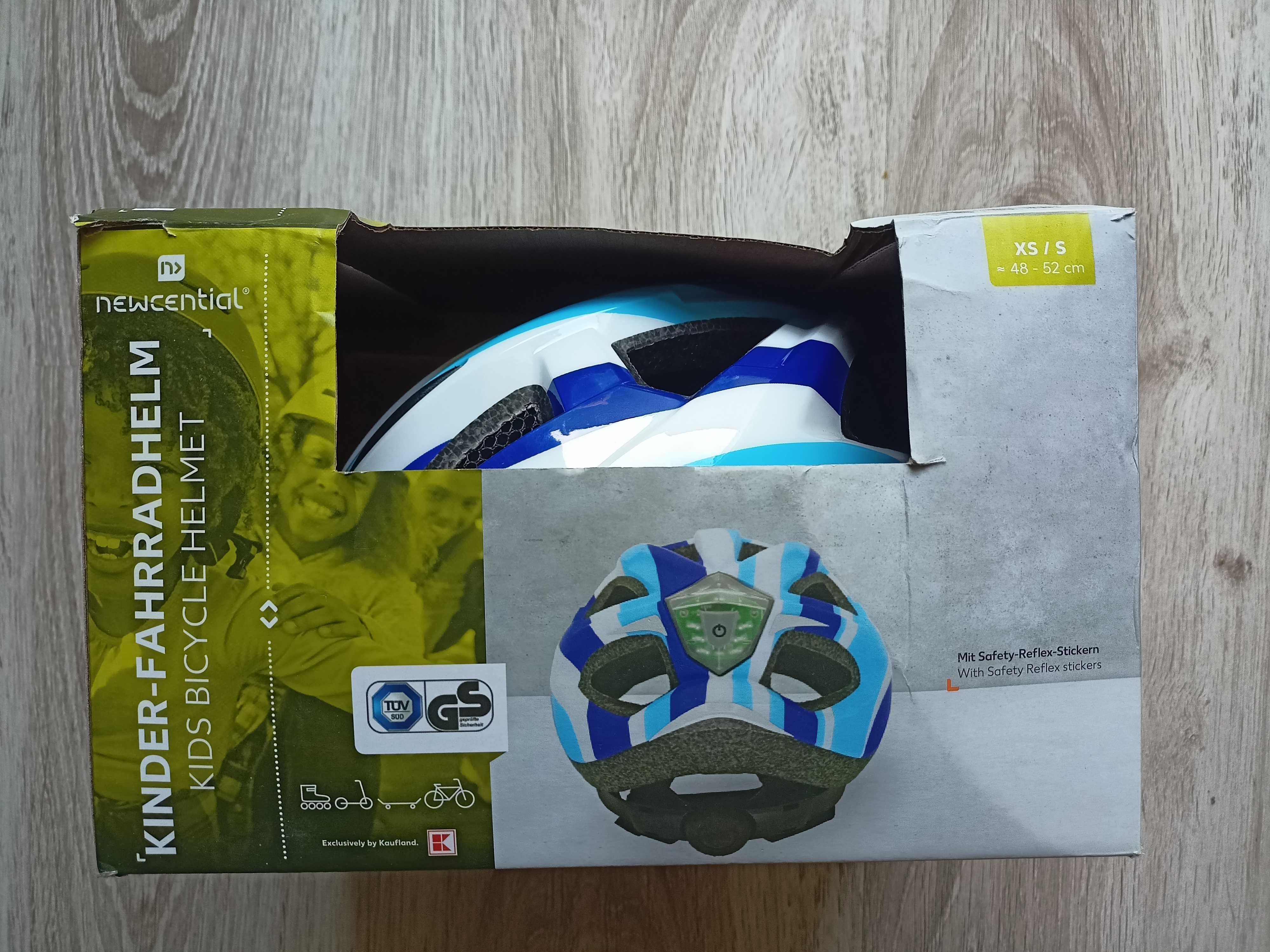 Kask rowerowy dziecięcy z lampką newcential 48-52 cm