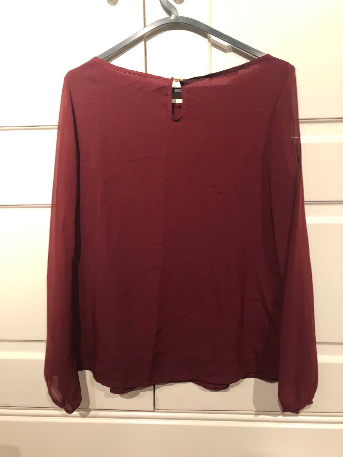 blusa bordeaux bordada muito bonita  PROMOD  38