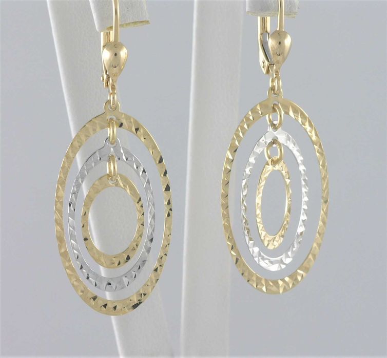 Złote kolczyki na biglu pr 585