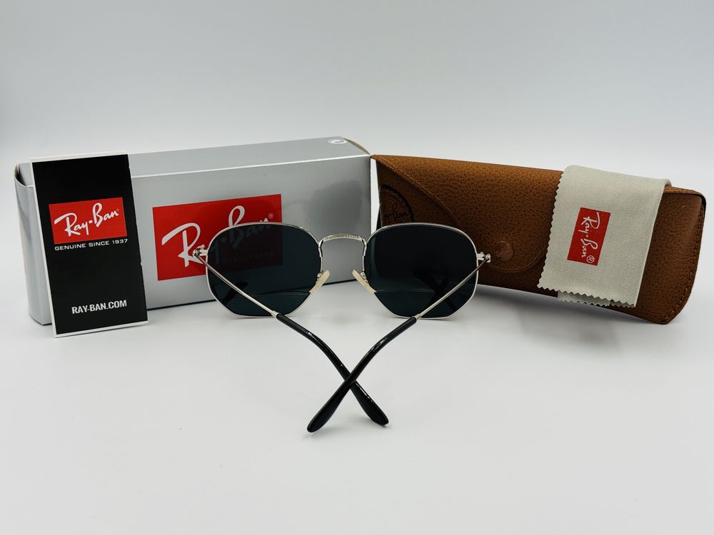 Солнцезащитные очки Ray Ban Hexagonal 3548 Silver-Black 56мм стекло