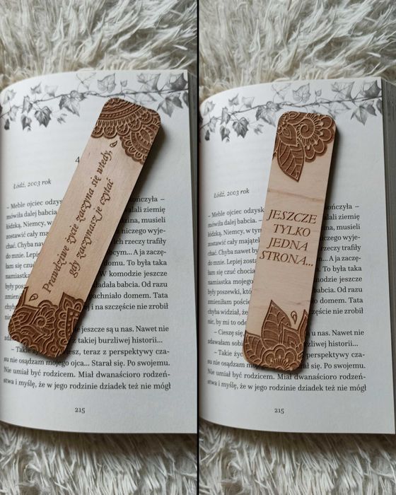 Drewniane Grawerowane Zakładki do Książki