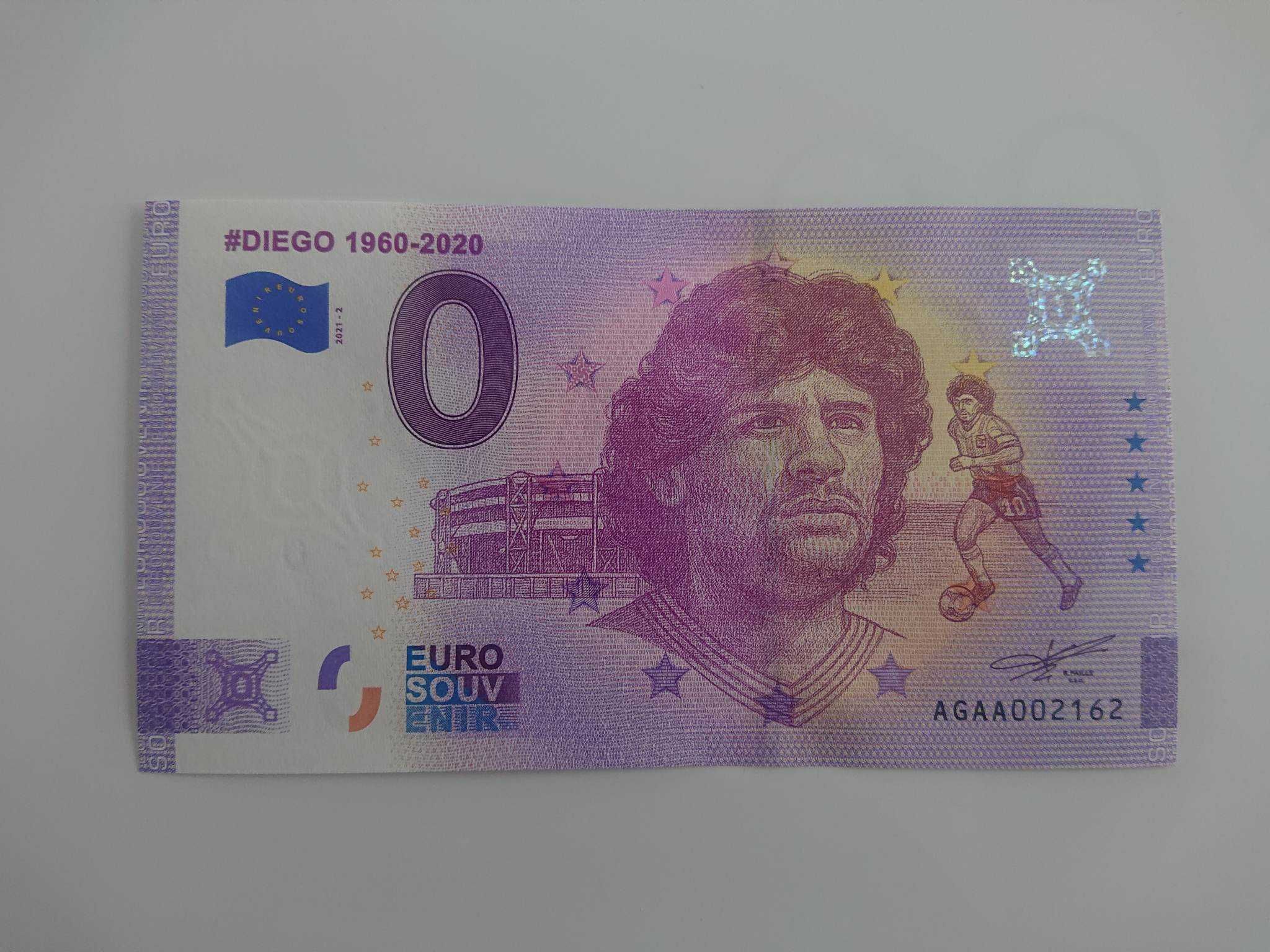 0 Euro #DIEGO  Wydanie rocznicowe Argentyna 2021r.