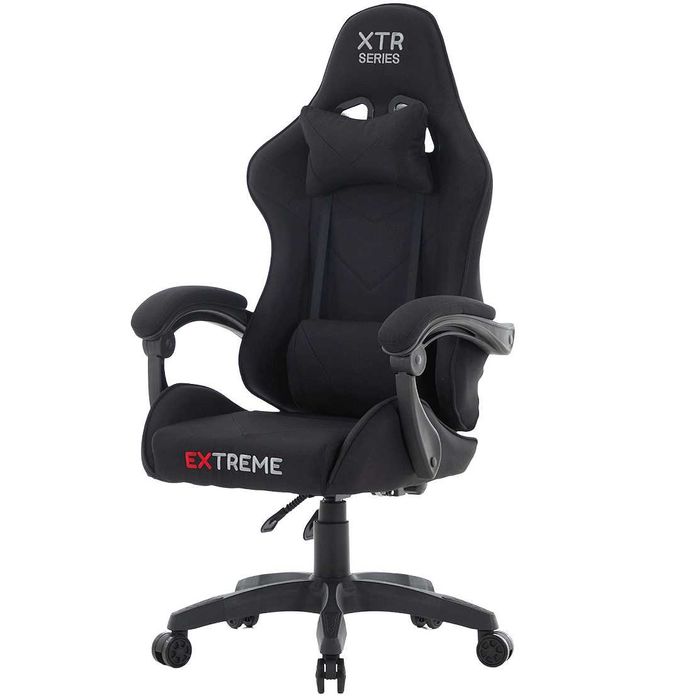 Fotel Gamingowy dla graczy EXTREME XTR Black z tkaniny
