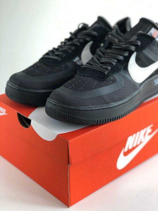 Мужские кроссовки Nike Air Force 1 Low Off-White Black. 40-45