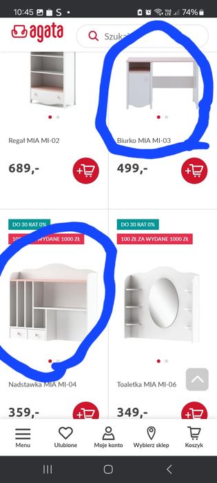 Zestaw mebli do pokoju dziecięcego Agata Meble Mia Mi