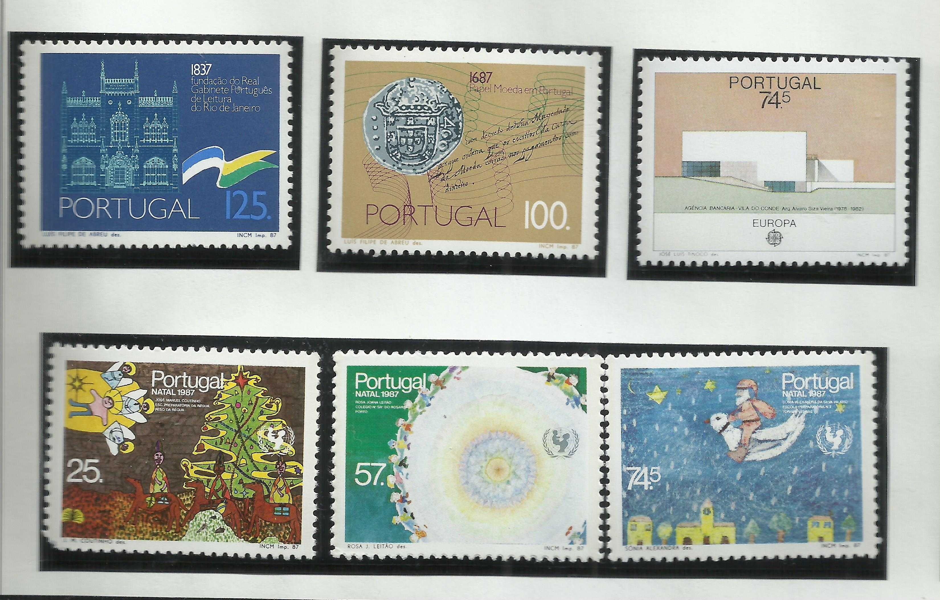 Selos portugueses – 25 selos de 1987, como novos e S/ charneira