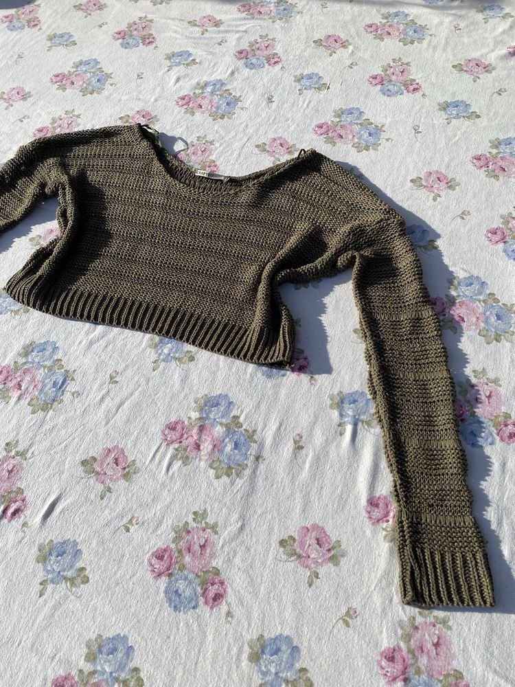 Krótki sweterek ażurowy M 38 crafted y2k 90s 00s
