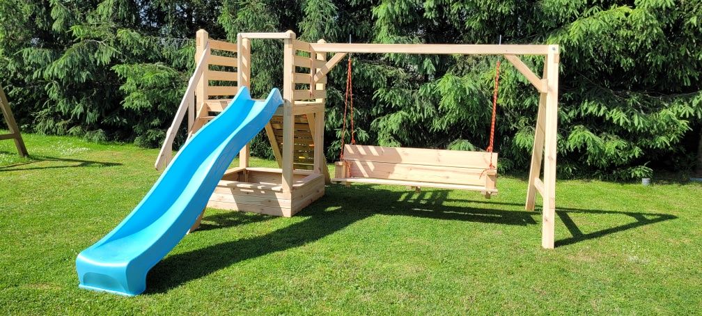 Plac Zabaw Domek Huśtawka Małpi gaj piaskownica