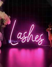 Neon LED Napis Lashes