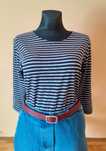 46 48 Bluzka top T-shirt paski pasy basic casual minimal vintage retro