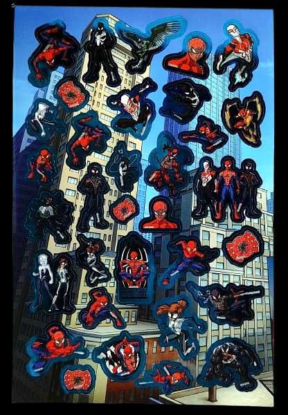 Holo naklejki + brokat Marvel Spider-Man - 6 arkuszy.
