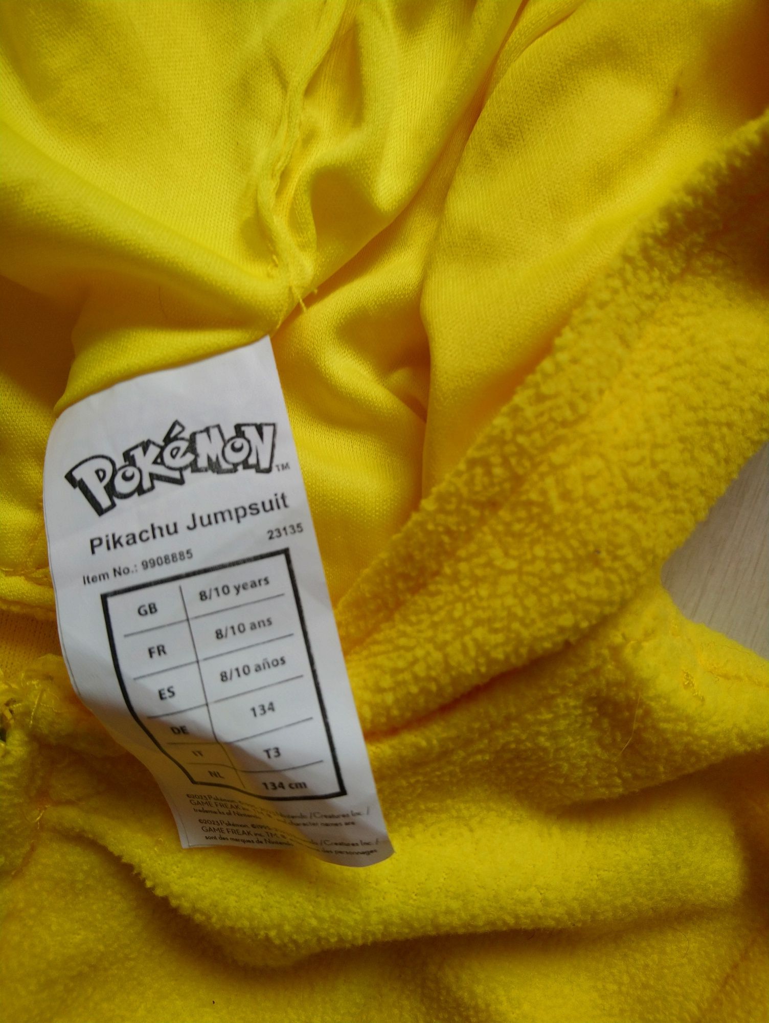 Покемон Пікачу Pokémon Pikachu Jumpsuit 8-10 років з маскою