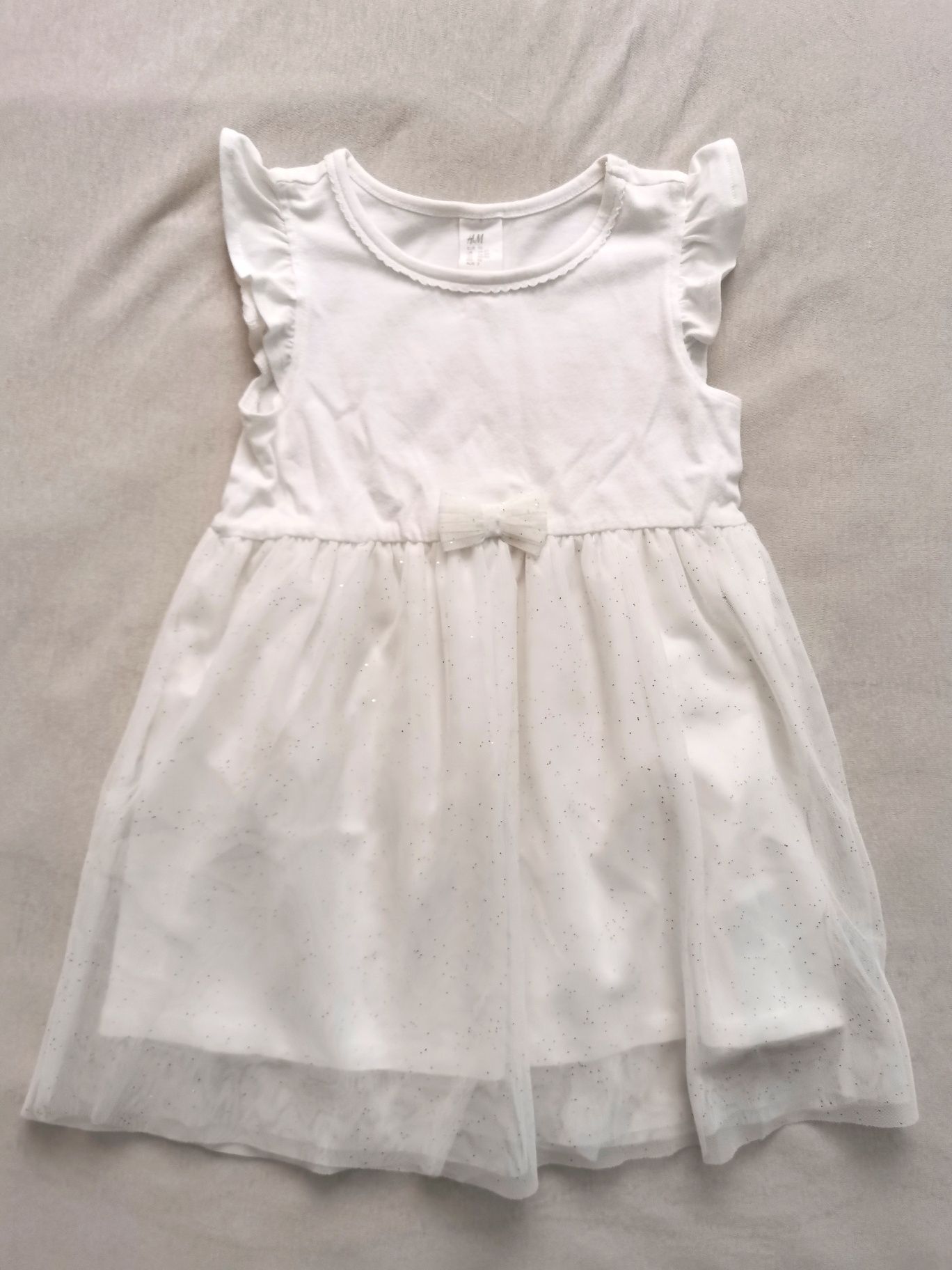 Sukienka biała elegancka H&M, r. 92