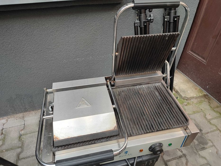 Grill kontaktowy - 2 x 1800 W ryflowany podgrzewacz do panini burgerów