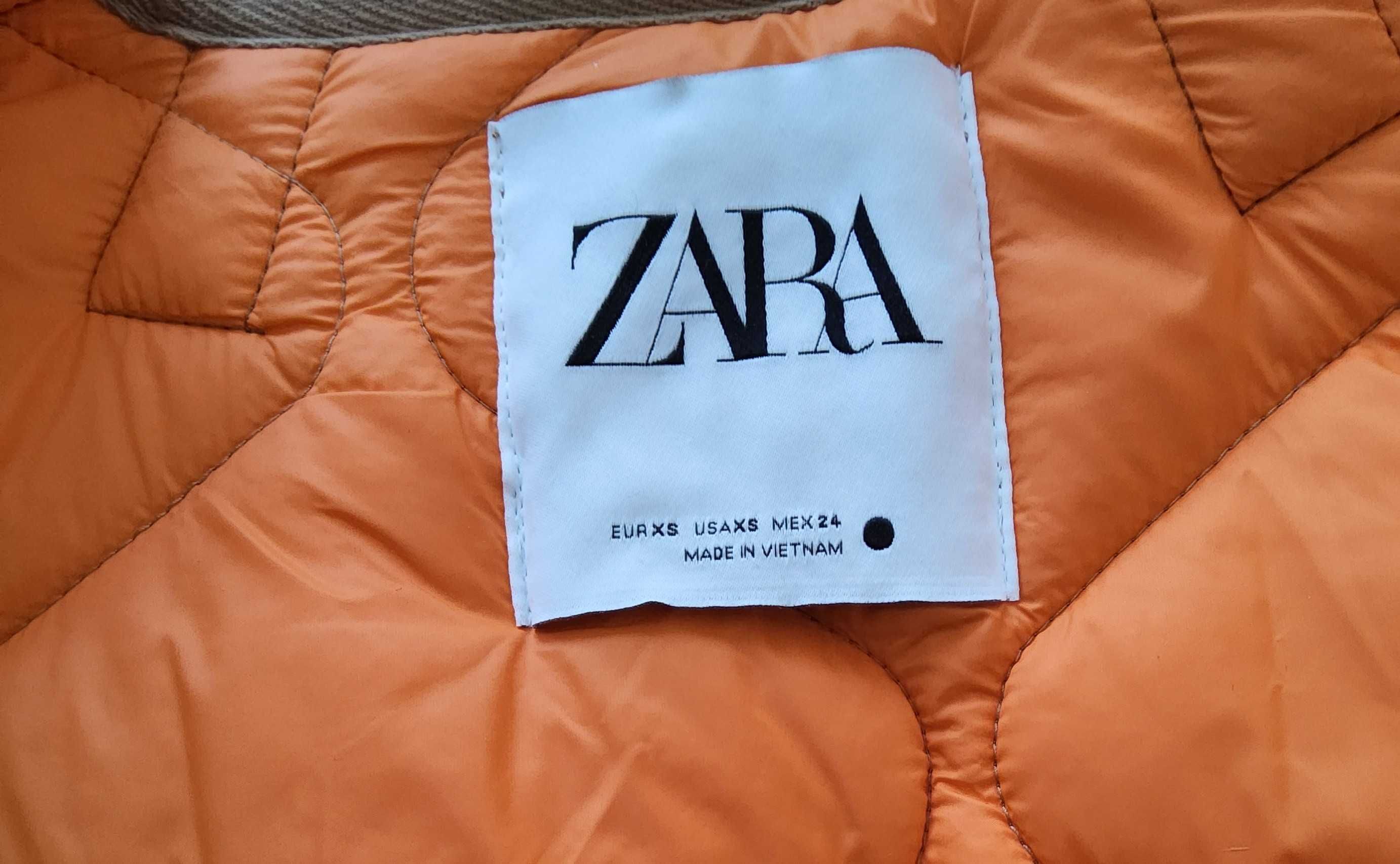 Nowa Zara oversize kurtka pikowana kamel rozmiar XS