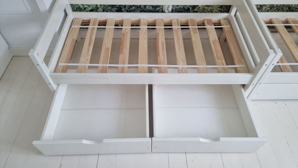 Łóżko dziecięce 70x140 + 2 szuflady + barierka + materac [REZERWACJA]