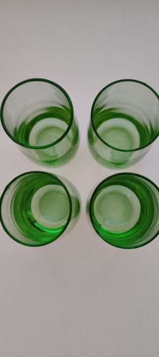 4 copos verdes vintage