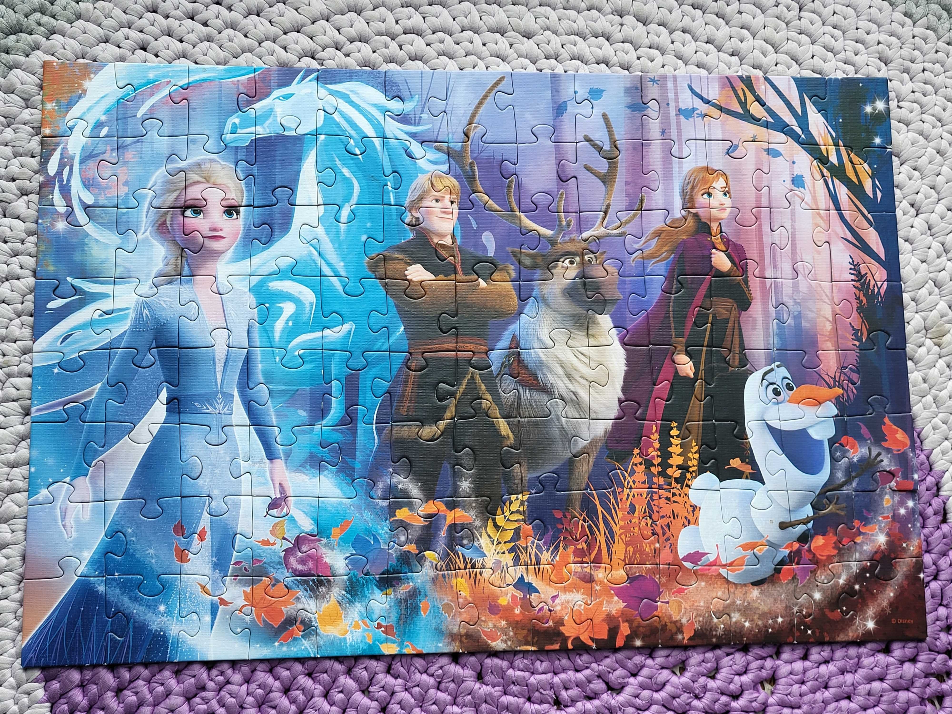 Puzzle dla dziewczynki 2 sztuki po 100 el. z Frozen i Enchantimals