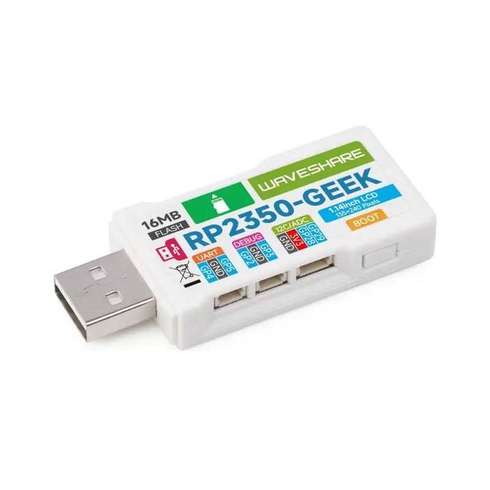 Плата RP2350-GEEK з дисплеєм IPS 1.14" + microSD, USB, SWD, UART, I2C
