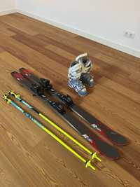 Esqui infantil K2 Indy 136 cm + botas Nordica 22cm + Leki