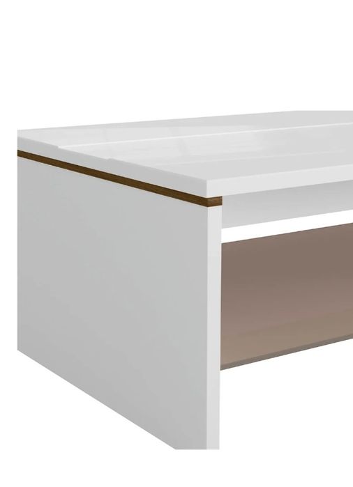 Stolik kawowy ława biały połysk