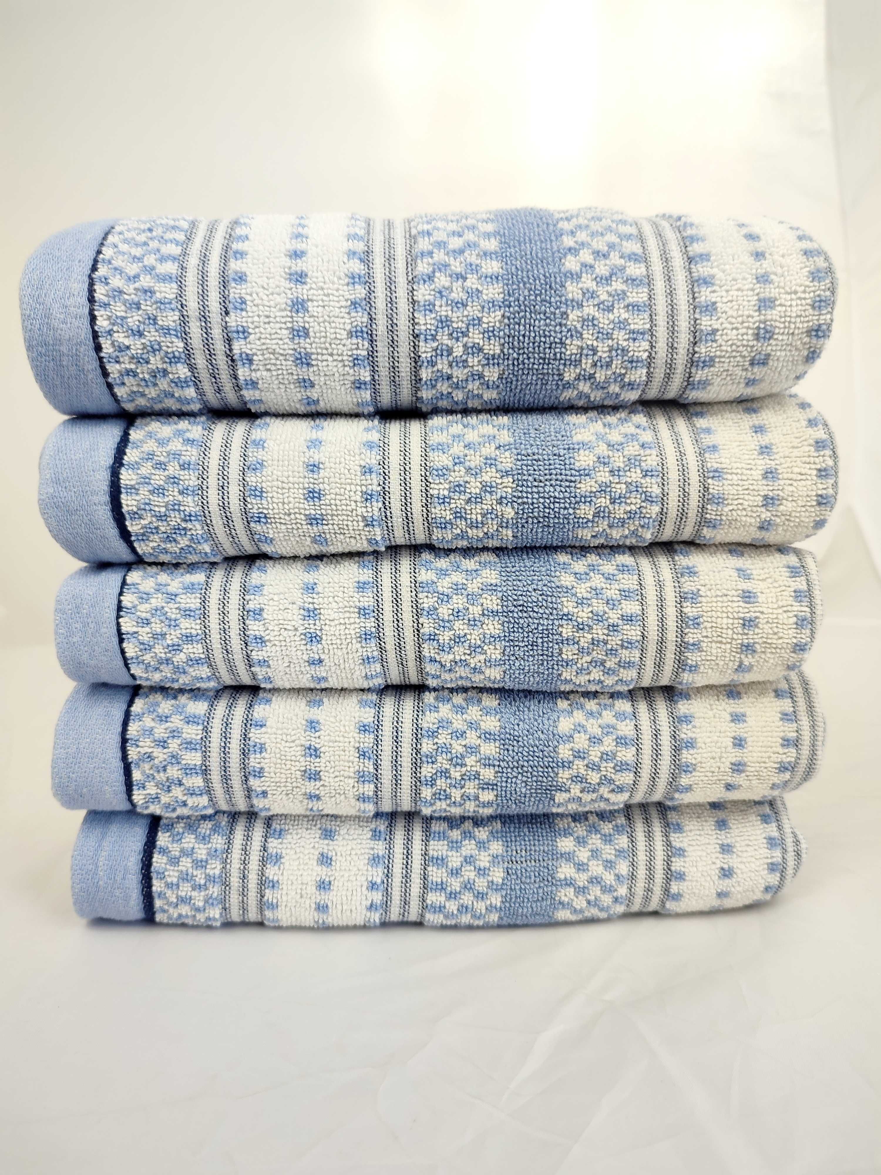 Ręcznik Möve mały do rąk Hotelowy 50x100 Outlet bawełna niebieski wzór