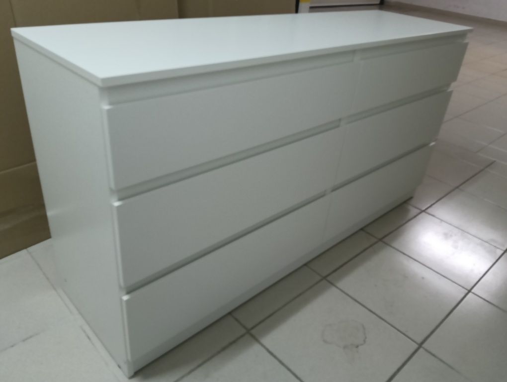 Cómoda c/6 gavetas, branco, 140x72