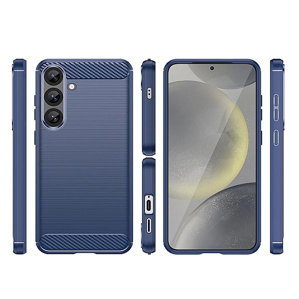Etui silikonowe Carbon Case do Samsung Galaxy S25+ - niebieskie