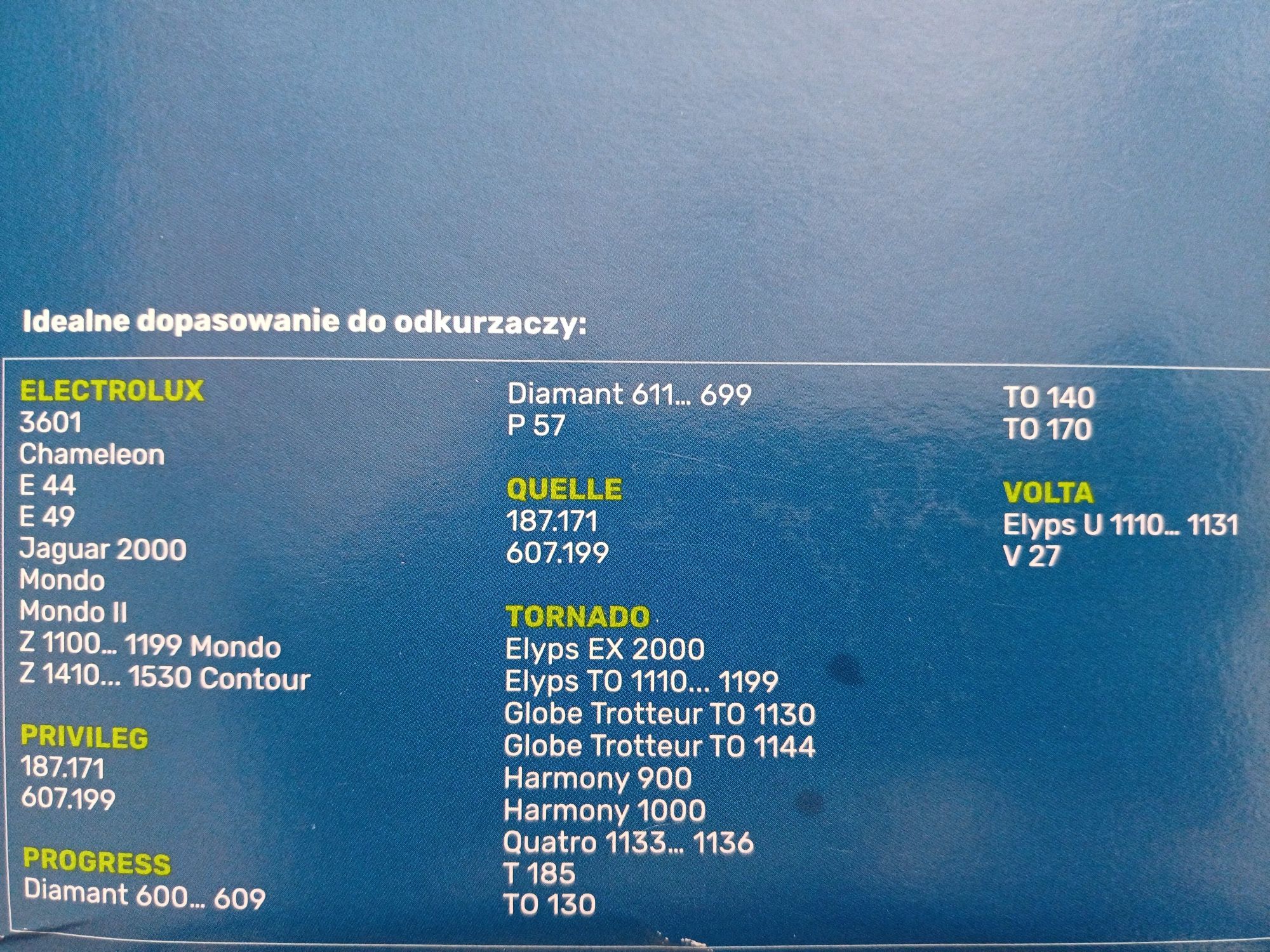 Worki do odkurzacza Electrolux, Volta