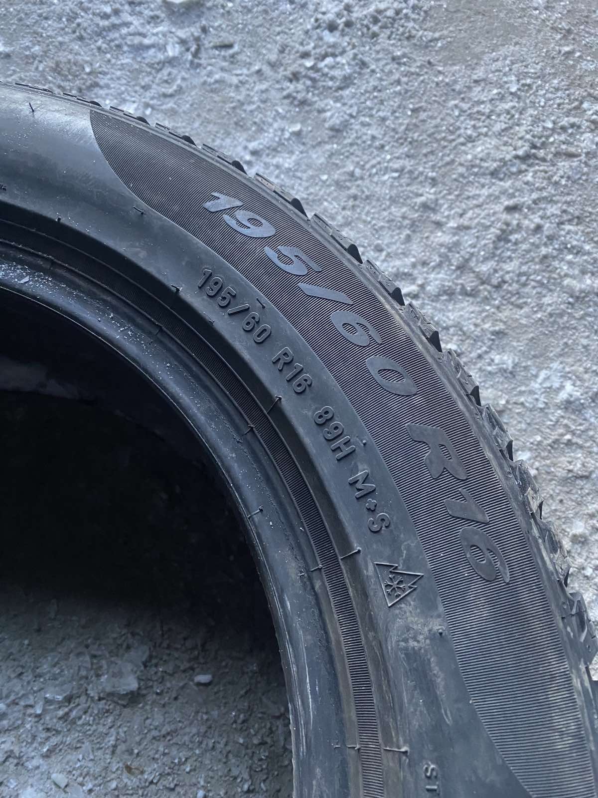 195.60.16 Pirelli 4шт зима БУ склад шины резина из Европы 60 R16