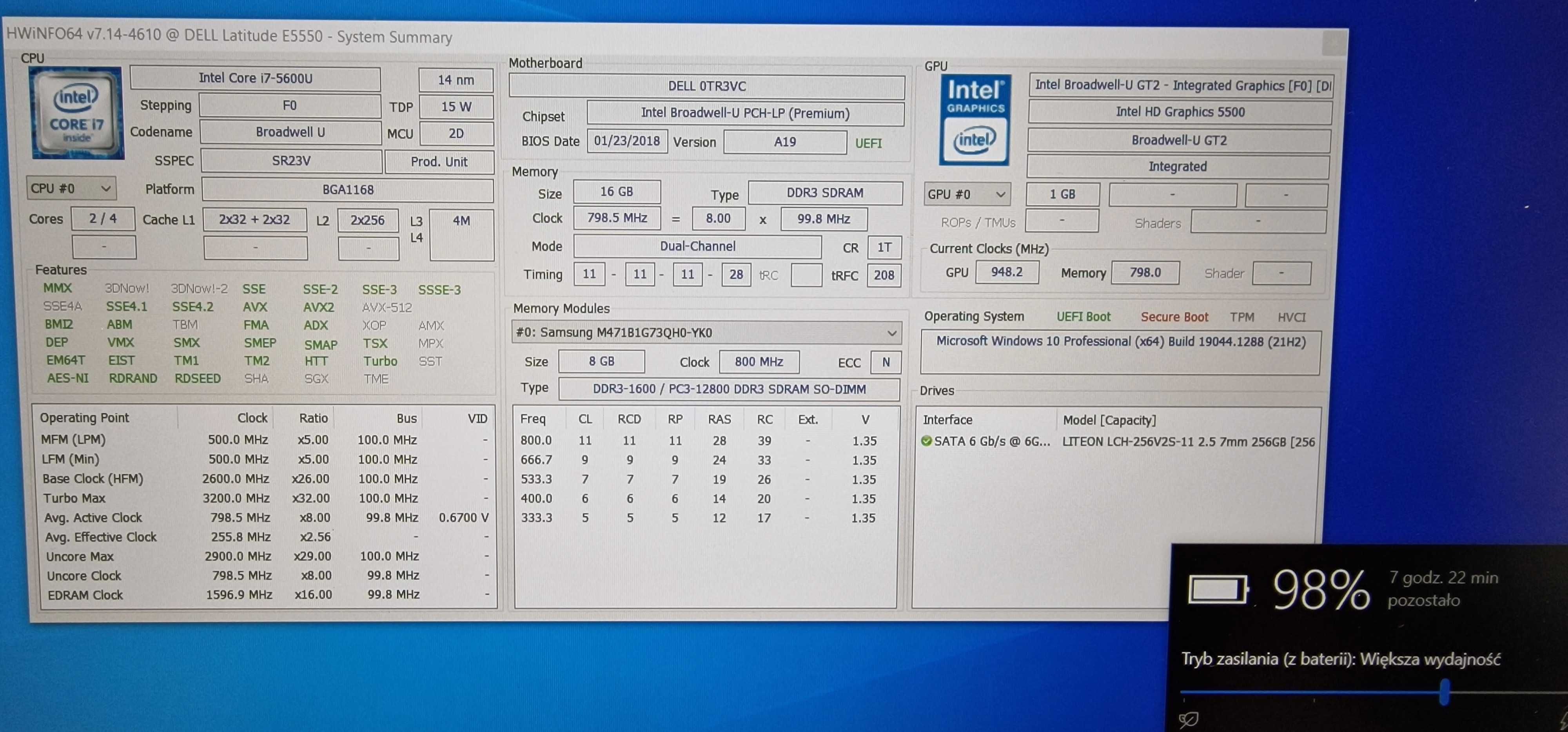 Dell Latitude E5550 i7-5600 / 16GB / SSD256 / FHD