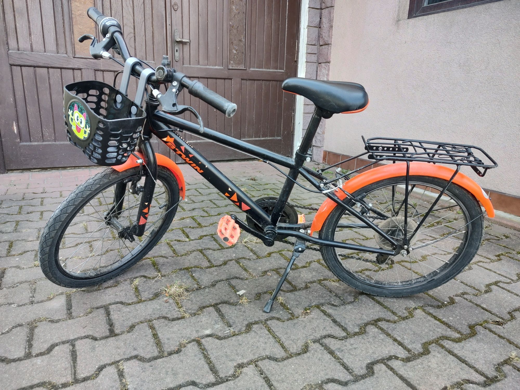 Rower BTWIN B-TWIN Decathlon 20" czarno pomarańczowy