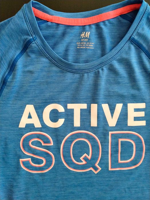 Nowy T-shirt sportowy H&M rozm. 158/164 dziewczynka niebieski