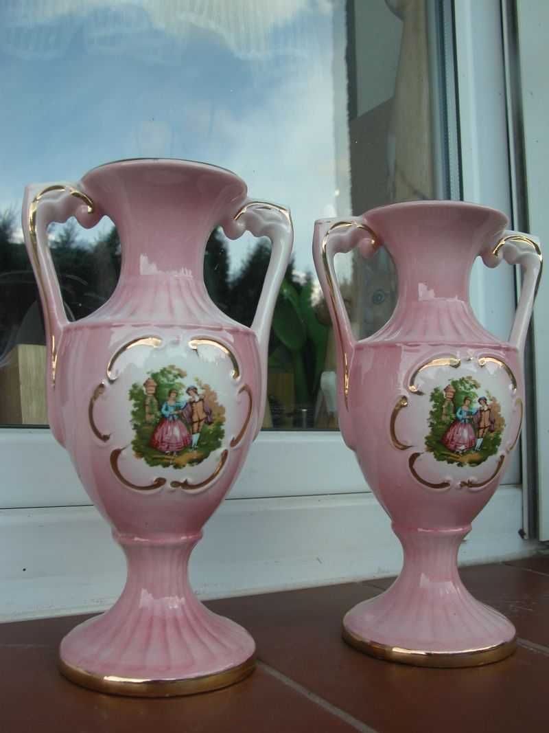 włoski wazon ze scenką dwie sztuki