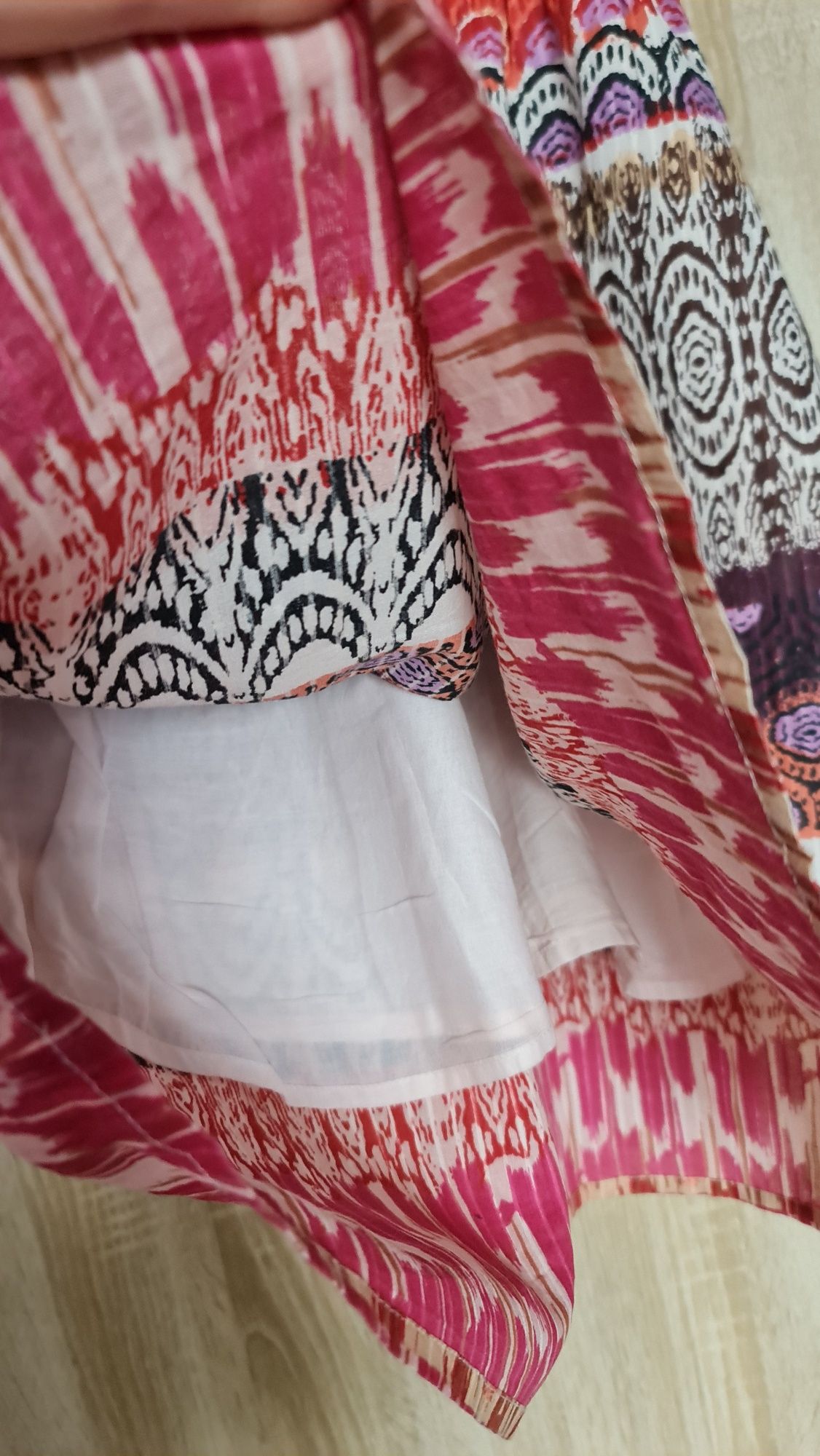 Sukienka mini z podszewką,Atmosphere, bawełna,wzór etno