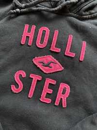 Bluza damska z kapturem Hollister granatowa różowe logo dziewczęca S