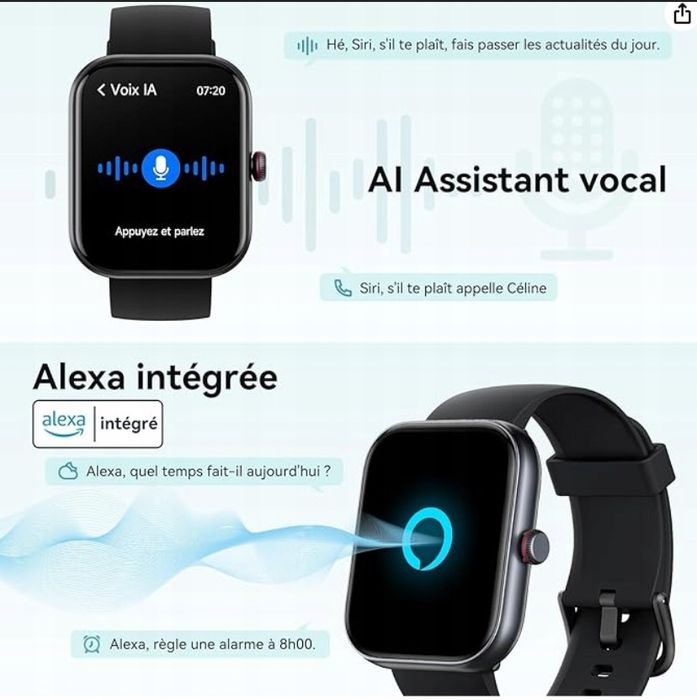 Inteligentny Smartwatch IDW20,Alexa 5ATM IP68 wodoodporny