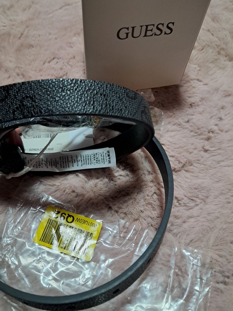 Guess pasek alexie adjust logo logowany monogram z pudełkiem r S 85 id