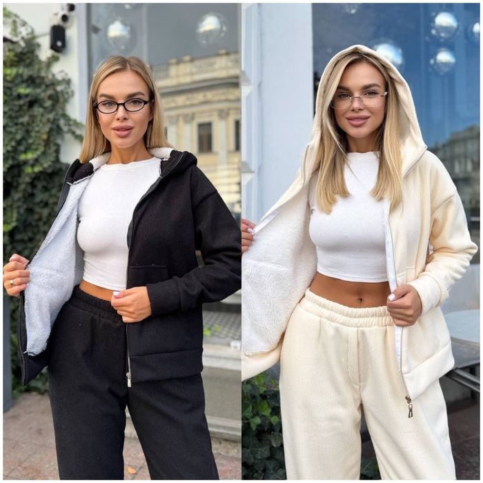 Вельветовий костюм на хутрі