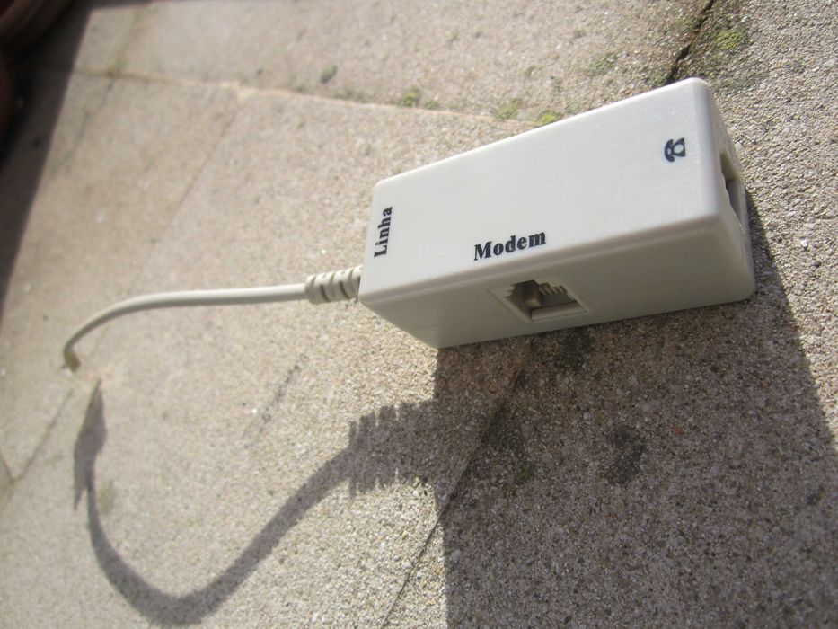 Adaptador Duplo Octal Branco RJ45 p/ adaptador de linha de tomada RJ11