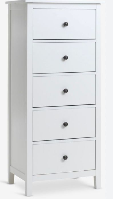 Cómoda Ikea nova Nordby 5 gavetas. Branca.