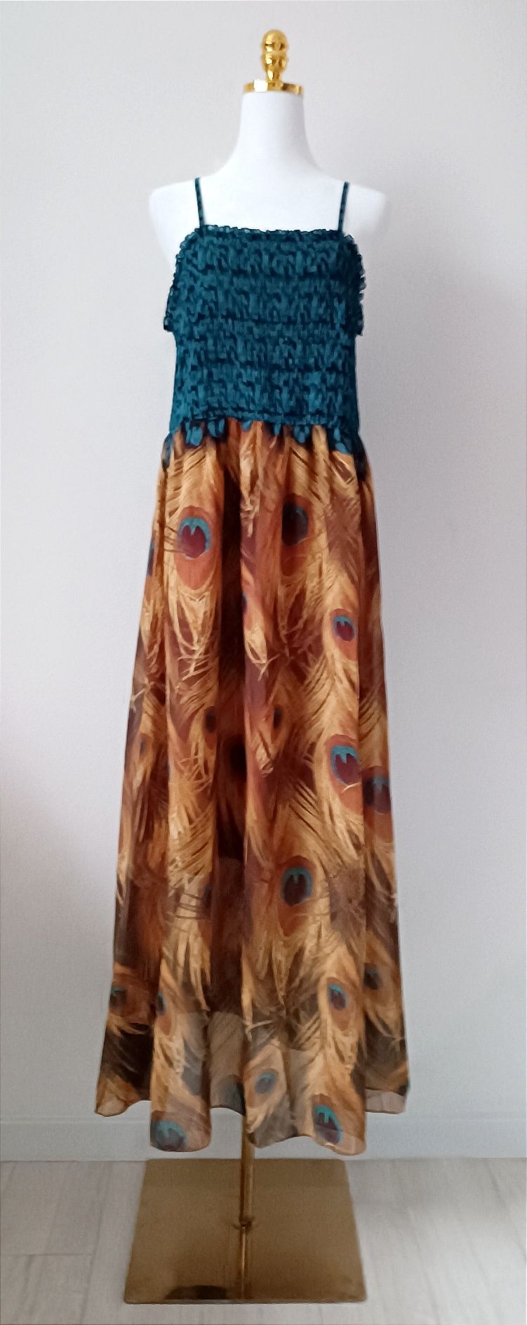 NOWA suknia maxi r. 48 szyfon- chrzest/wesele / impreza