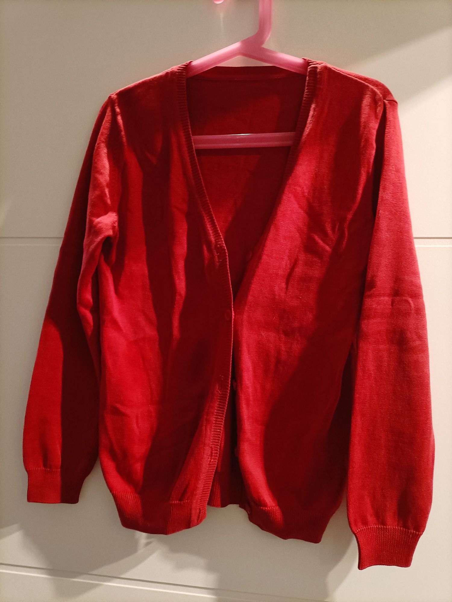 Kardigan sweter chłopięcy czerwony 122/128/134