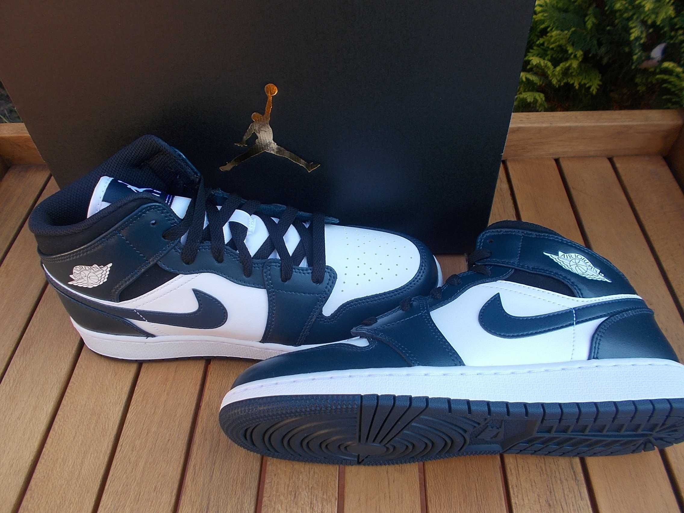 (r. Eur 39 ) Nike Jordan 1 Mid Armory Navy Dark Teal 554725,-411